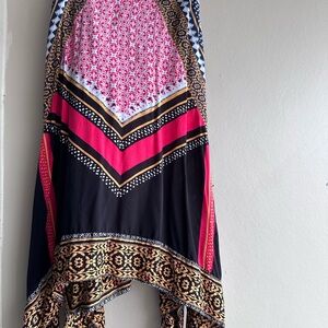 Free People Bohemian Multicolor Patterned Midi Skirt XS